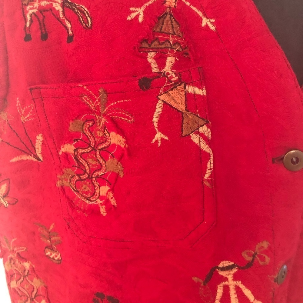 Chico’s Chambray Embroidered Cotton Ethnic Vest 1 - Picture 4 of 12